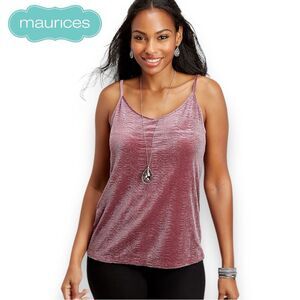 Maurice’s 24/7 Velveteen Velvet Mauve Dusty Pink Purple Mauve Cami Tank | XXL